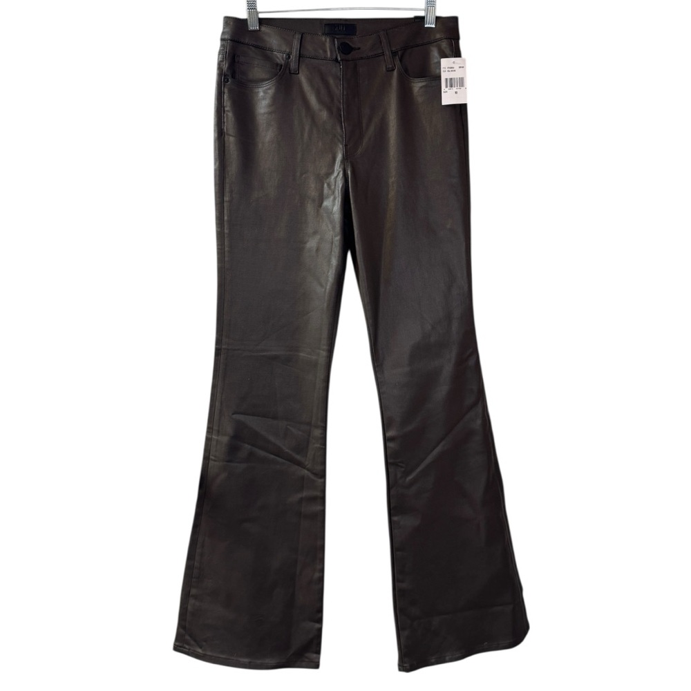 NWT Kut from the Kloth Ana Coated High Rise Fab Ab Flare Pants Seal Brown sz 10